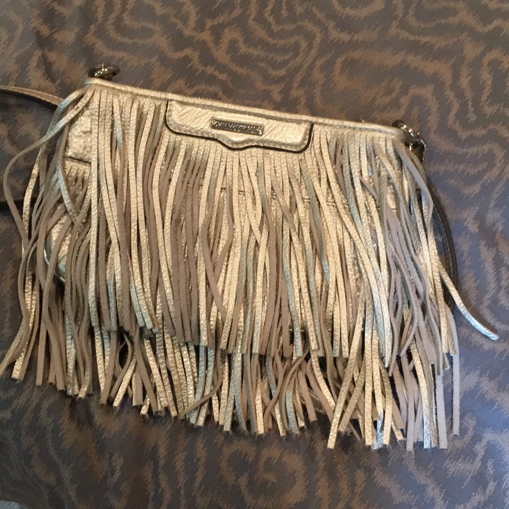 REBECCA MINKOFF leather fringe purse